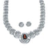 Navajo Reversible Sterling Silver and Coral Necklace Earrings Set SN20291